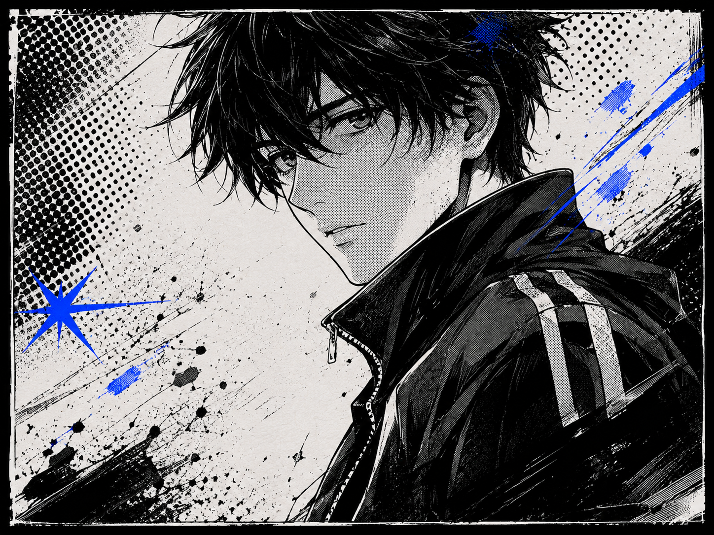 Manga portrait accent artwork