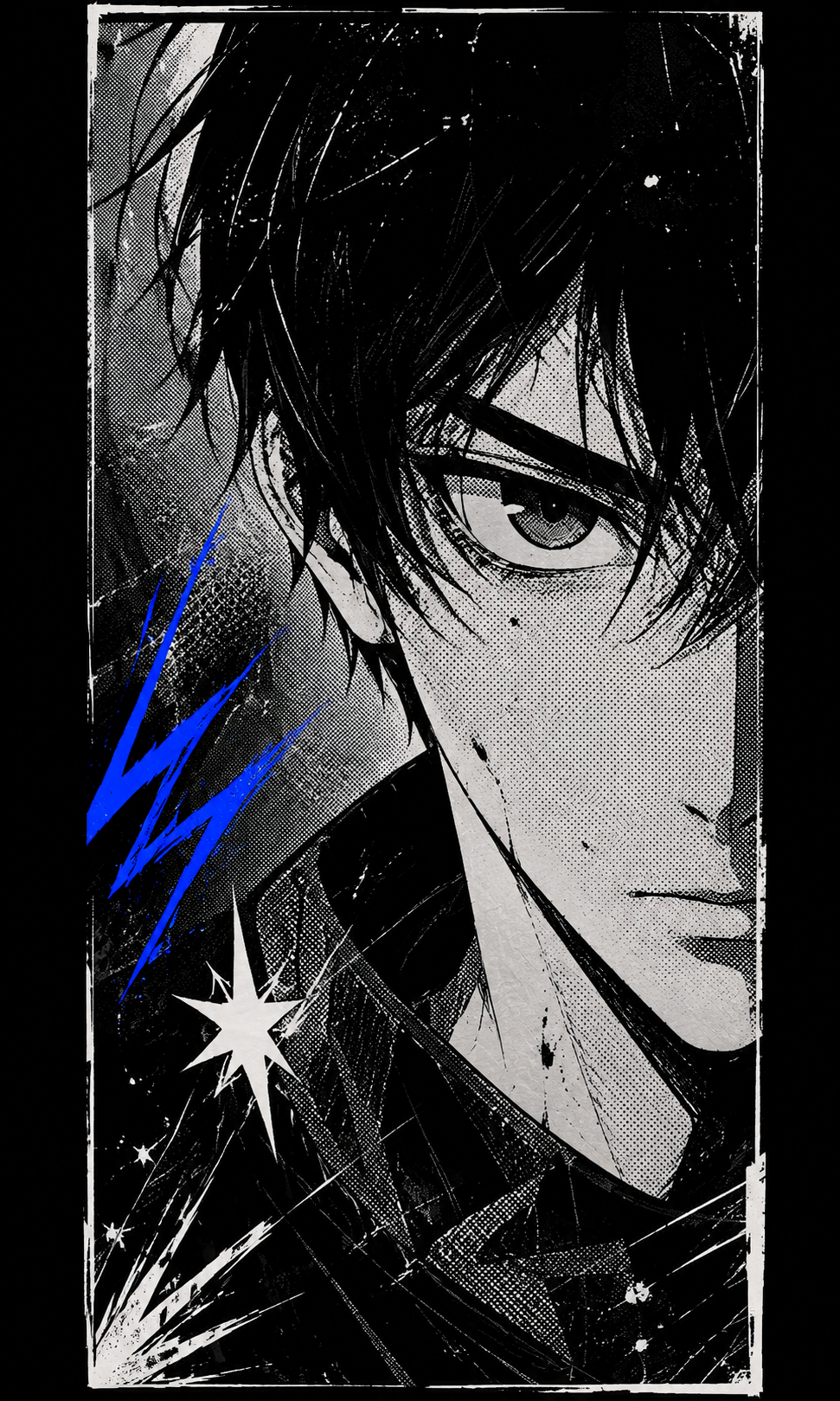Manga noir portrait